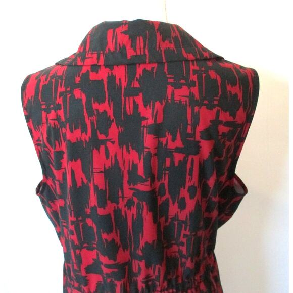 Chico's Weekends Women's Sleeveless Red & Black Full Zip Lightweight Jacket Lg. - Picture 6 of 10